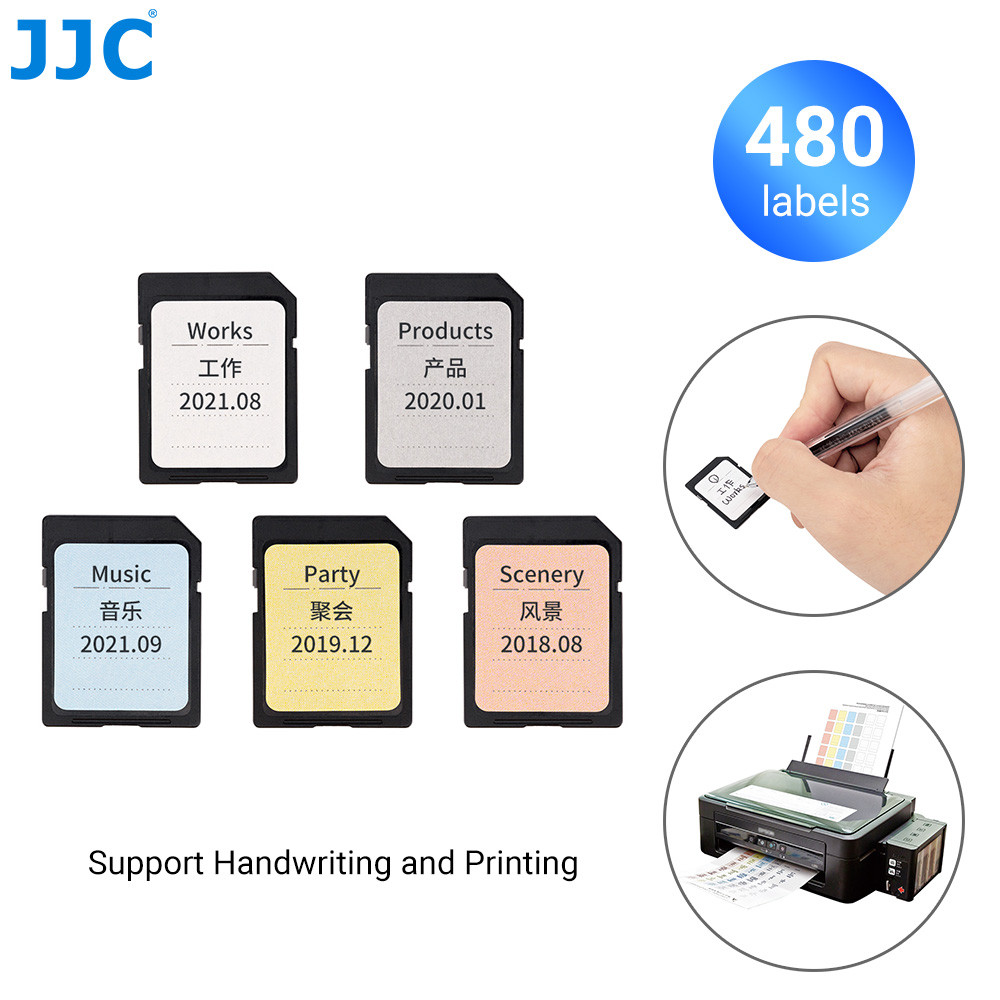 

JJC SD Card Label Stickers Printable Handwritten Stickers 2x2.5cm/0.79 x 0.98" for SD/ XQD/ CF CFexpress Type-B Memory Cards