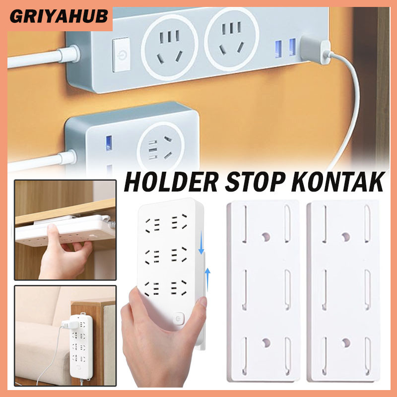 10PCS Holder Stop Kontak/Holder Power Strip Kait Stop Kontak/Holder Perekat Stop Kontak Multifungsi