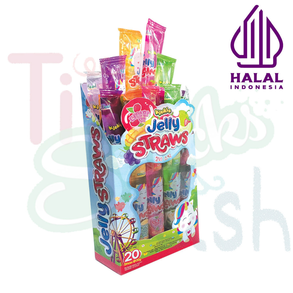 

Jelly Kiokio Straws Sedotan HALAL 20 pcs 400gr BOX GROSIR