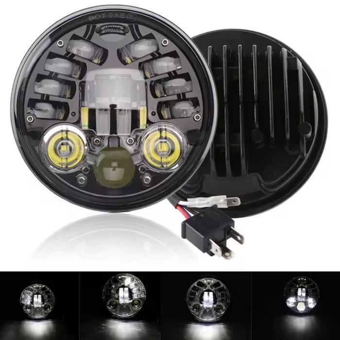 lampu projector 7 inch & 5 75 inc dymaker ori dot sae 16 original ori dus hitam vixion old biru cb g