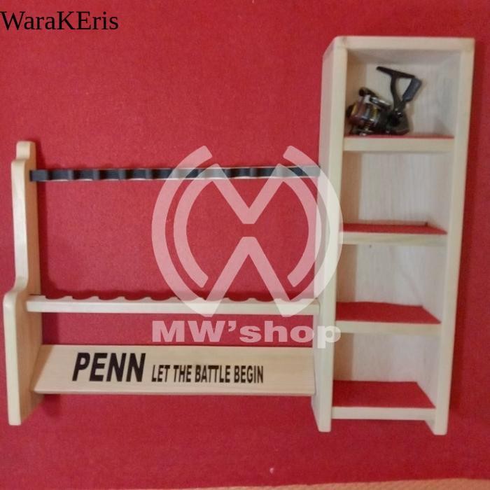 Rak Joran pancing dan Kotak tempat penyimpanan perlengkapan mancing - 2kotak 6slot Bc, + logo Custom