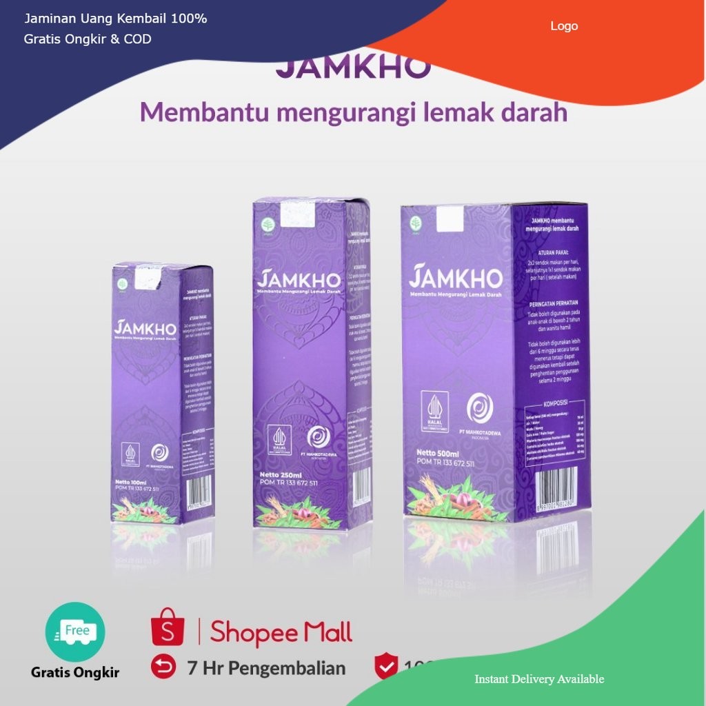 

BISA COD - Jamkho 100ml Jamu Kolestrol Tinggi Menormalkan HDL LDL Lemak Jahat Mahkota Dewa ALAMI BPOM HALAL
