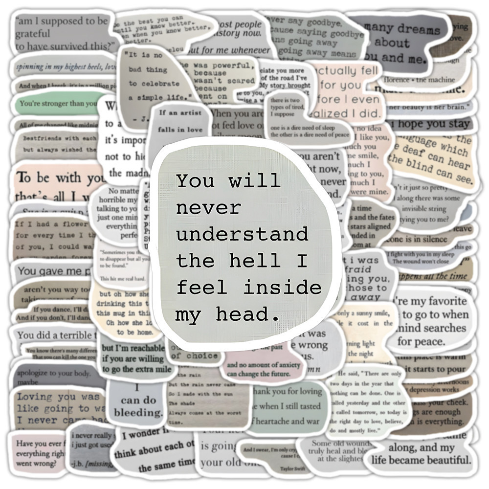 

103PCS English Phrase Stickers - Waterproof for DIY Journal, Scrapbook & Daily Decor(Anime Worlds Store)