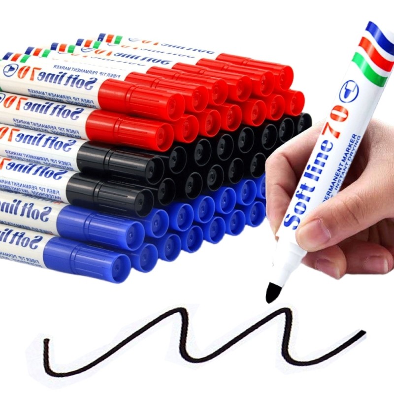 

3/6/9Pcs Permanent Marker Pen Fine Point Waterproof Markers Thin Nib Crude Nib Black Blue Red Ink 1.5mm Fine Color Marker Pens