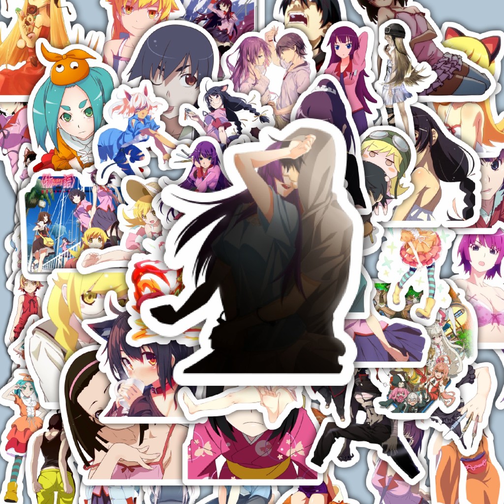

100PCS Lucu Stiker Game Series Monogatari Karakter Mix 5 Stiker Aesthetic Stiker Anti Air Stikers Berperekat Waterproof sticker decal buat Motor Helm Buku Journal Koper Casing HP Laptop Botol Minum Hadiah anak