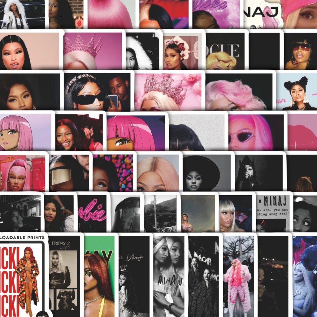 

Stiker Cutting Pack Stiker Nicki Minaj Rapper dan Penyanyi Isi 100Pcs Series Aesthetic Lucu Keren Untuk Koper Bahan Vynil