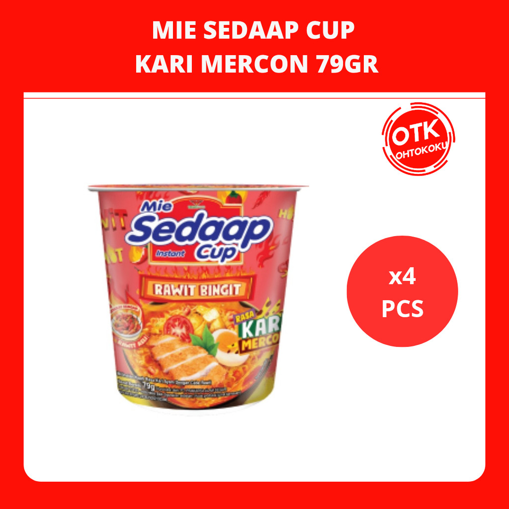 

SEDAAP Mie Instan Cup Kari Mercon 79gr X4pcs