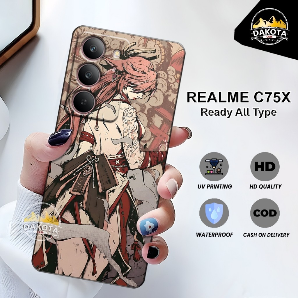 Dakota - Casing Fullprint HD For HP REALME C75X - Softcase Motif Genshin Pretty Chara Full Cover Cas