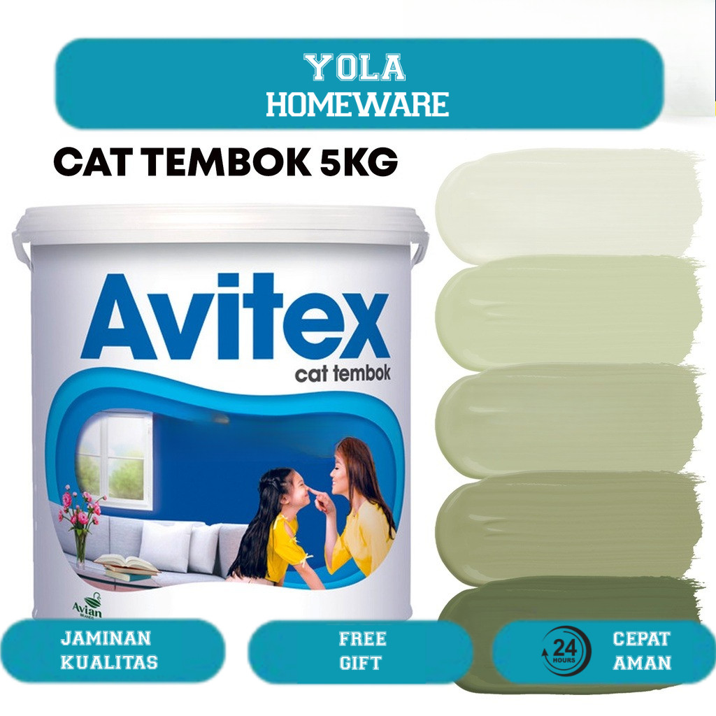 CAT TEMBOK AVITEX INTERIOR 5 KG / AVIAN N12 SAGE GREEN