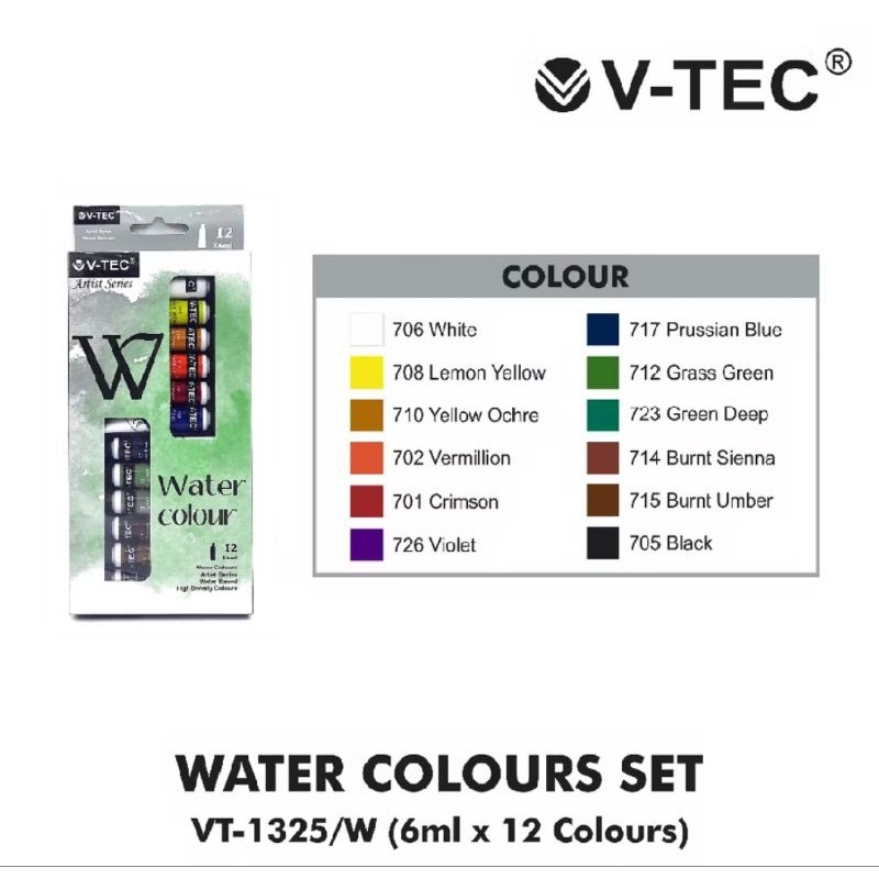 

Cat air/Water Colours V-tec 12 warna ( 1set )