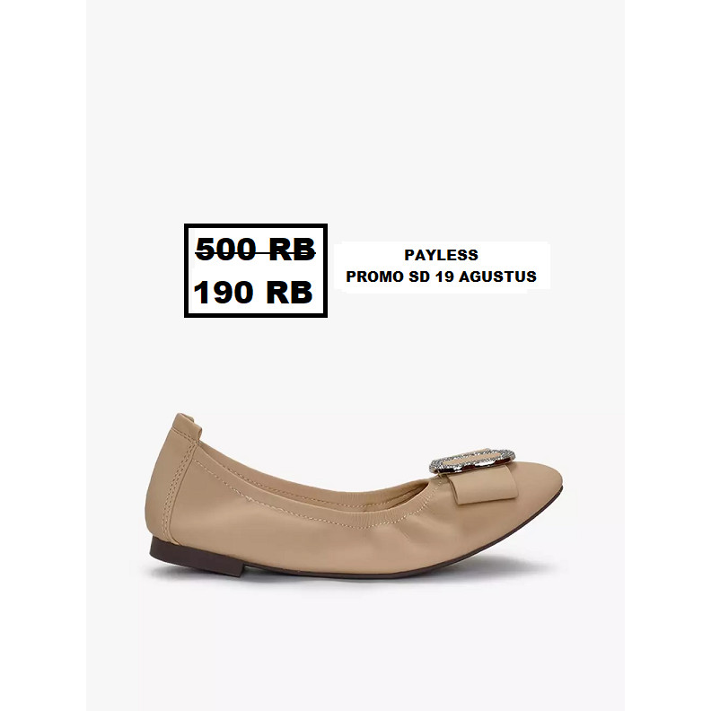 Sepatu flat shoes wanita seri WILLIA BEIGE PAYLESS 100% ori