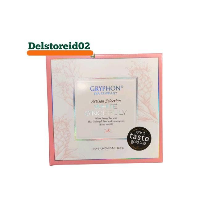 

Gryphon tea company artisan selection white gingerlily 20 silken sachets