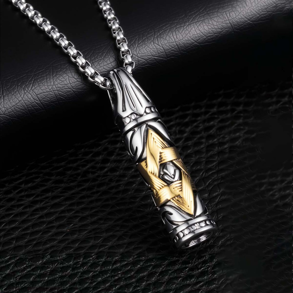 Collar Hombre Stainless steel Israel Jewish Male Yurman Star of David Necklace Man's Bullet David St