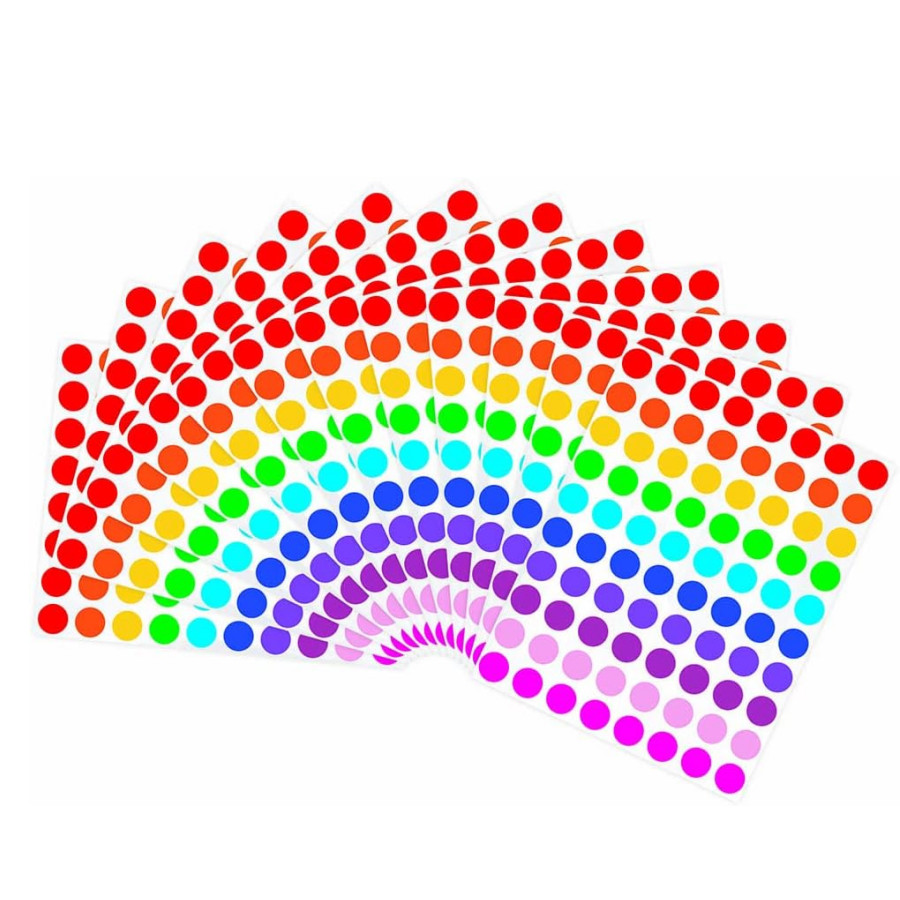 

800 Pieces of 1/2 Inch Round Color Coded Label Dot Stickers, 10 Colors for Home Office Classroom