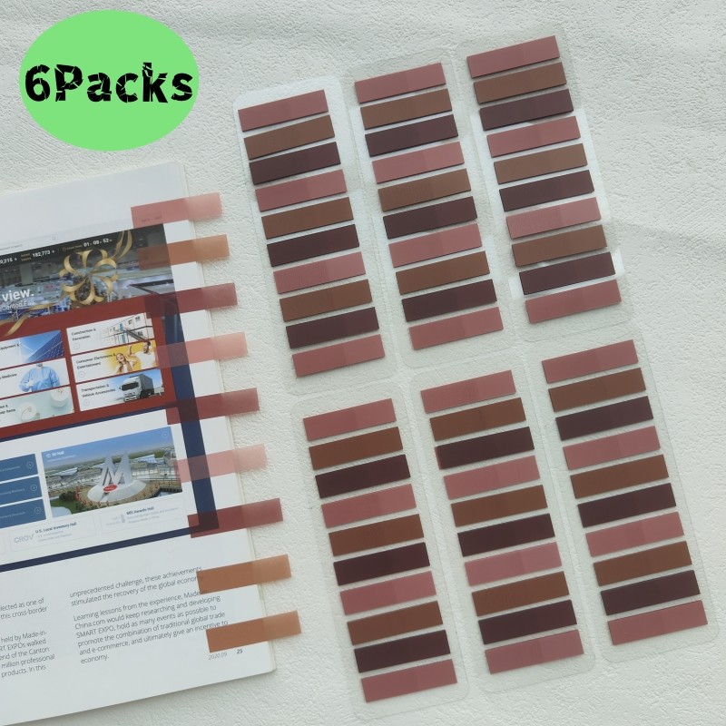 

KindFuny 6 Packs Transparent Sticky Note Self-Adhesive BookMarker Annotation Reading Book Clear Tab Kawaii Cute Stationery