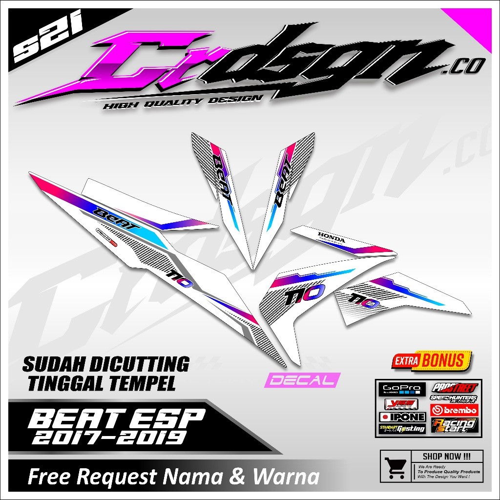 Striping Beat New Esp Street 2016 2017 2018 2019 Sticker stiker semi fullbody Vietnam motif Racing v