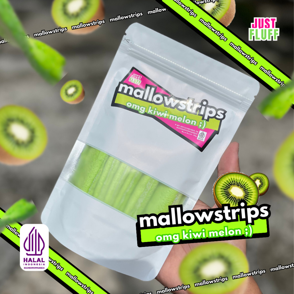 

Jaje.store Mallow Strips OMG Kiwi Melon JustFluff Marshmallow [HALAL] [1PACK]