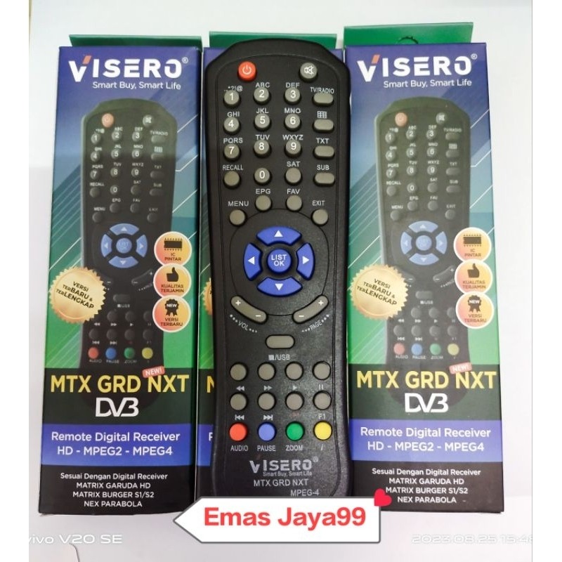 REMOTE RECEIVER NEX PARABOLA/MATRIX GARUDA HD MPEG2 MPEG4 Termurah