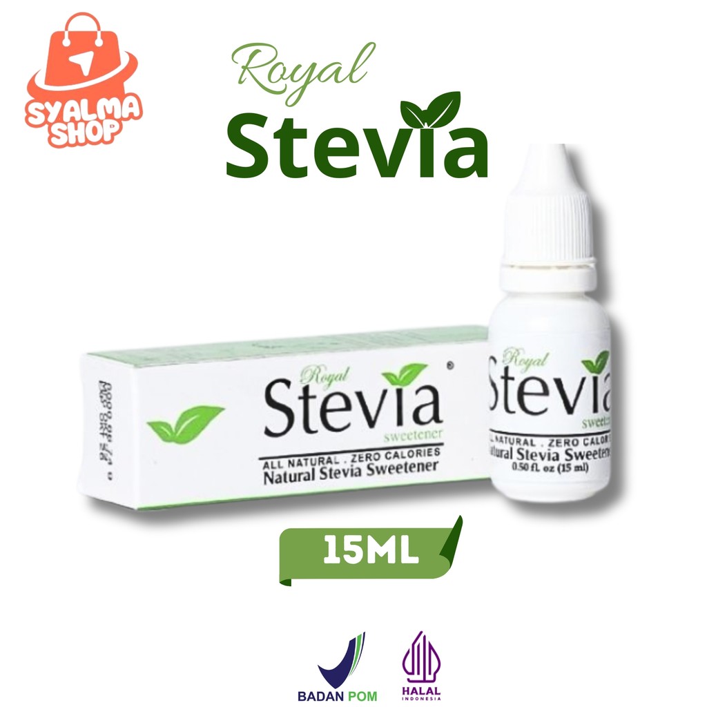 

Royal Stevia 15ML Pemanis Alami Cair Natural Sweetener Pengganti Gula 0 Kalori Halal Bpom