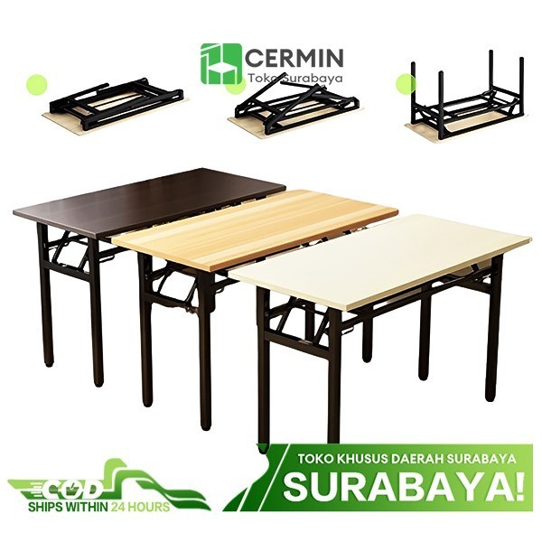 Meja Lipat Portable Meja Belajar Lipat Meja kantor besi Meja Makan Meja Pelatihan Serbaguna