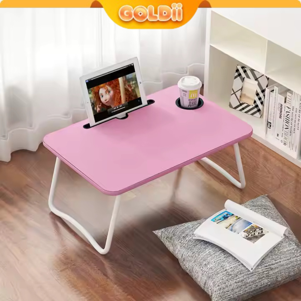 Meja Lipat Untuk Kerja/Meja Laptop Anak Ngaji Lesehan Bahan Kayu HPL Kaki Besi Kokoh Berkualitas