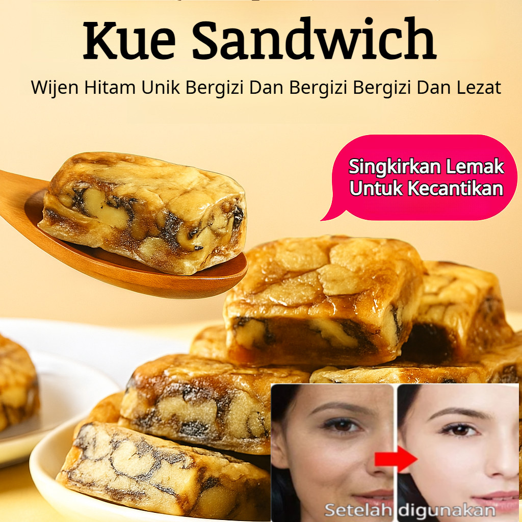

✨COD + Gratis Ongkir / Pai Sandwich Wijen Hitam Dan Kenari / Kue Wijen Hitam Dan Kenari / Kue Wijen Dan Kenari Sehat Rendah Kalori / Camilan Organik Bergizi Tinggi