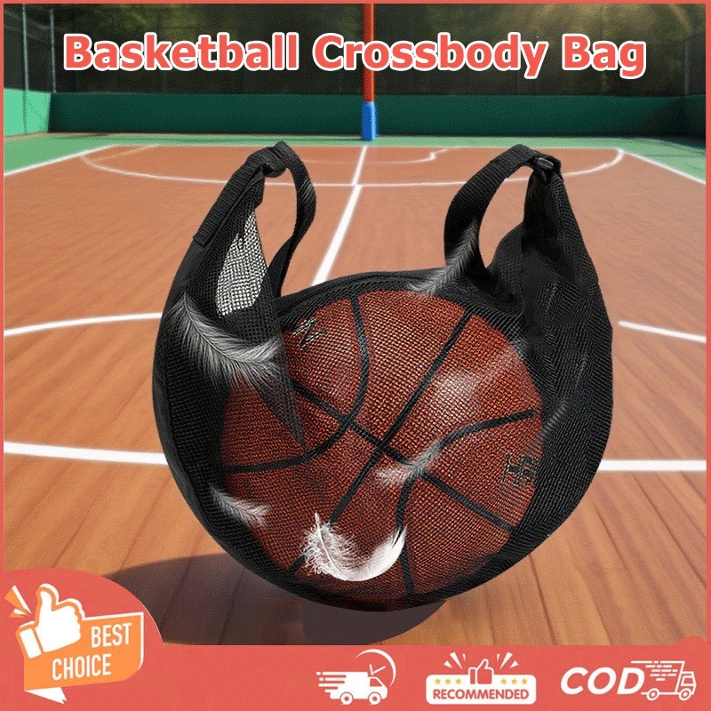 Basketball Crossbody Bag Tas Bola Basket Mesh Ringan Tas Bahu Berkapasitas Besar Tas Slempang Bola
