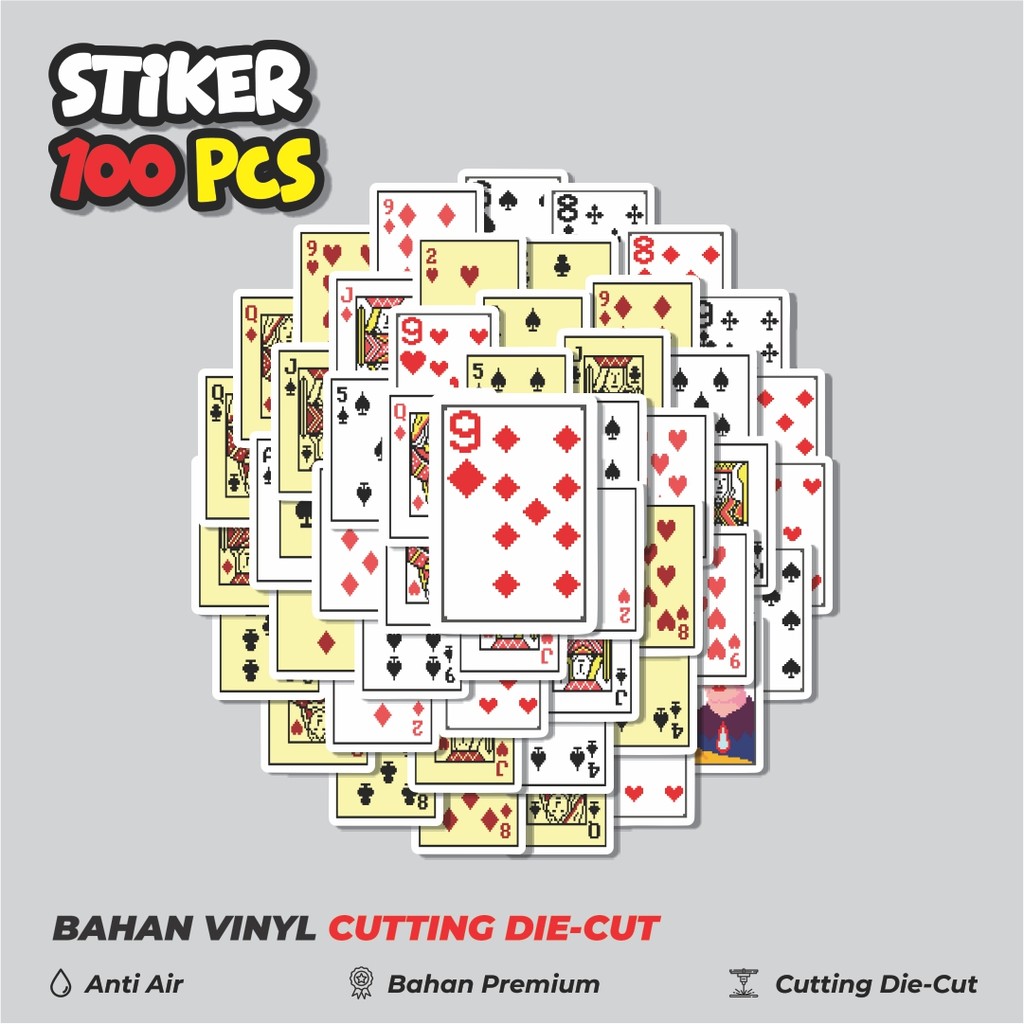 

Terbaru! 50 pcs Stiker Kartu Poker V13 Dekorasi Lucu Kreatif untuk Notebook, Skateboard, HP