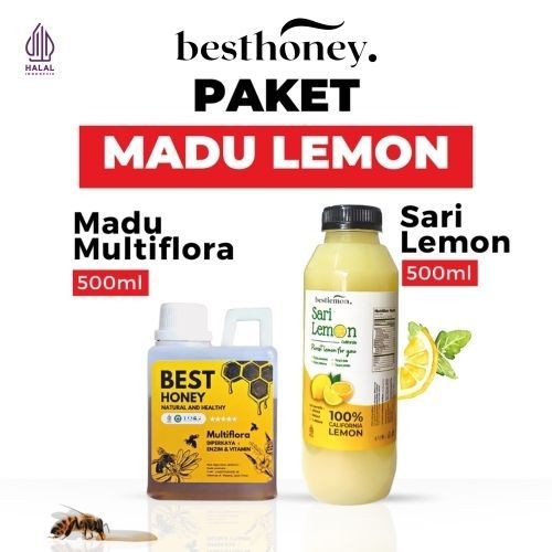 

Best Honey Paket Bundling Diet Alami Sari Lemon 500ml & Madu Multiflora 500gr