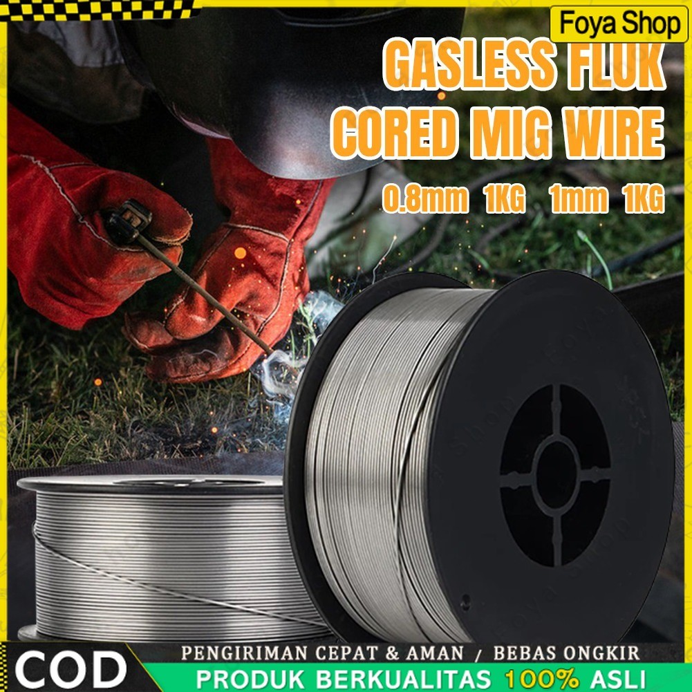COD - Kawat Las Mig 0.8MM 1MM 1KG / Flux Core Wire Gasless Kawat Las Tanpa Gas Co2 / Kawat Las Mig K