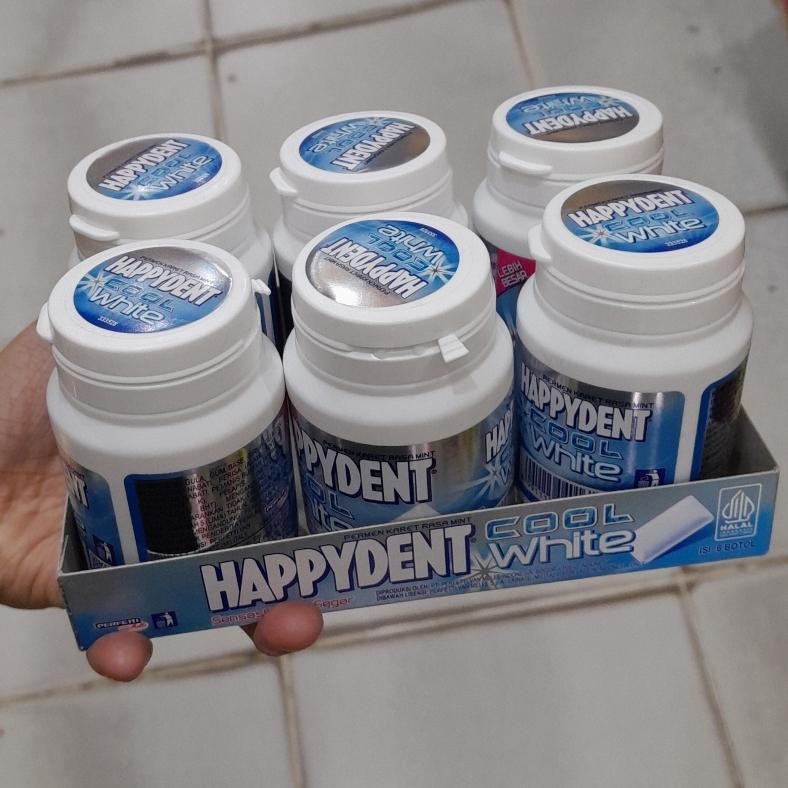

Happydent COOL WHITE Permen Karet ( 1 box isi 6 pcs ) Candy Rasa Mint