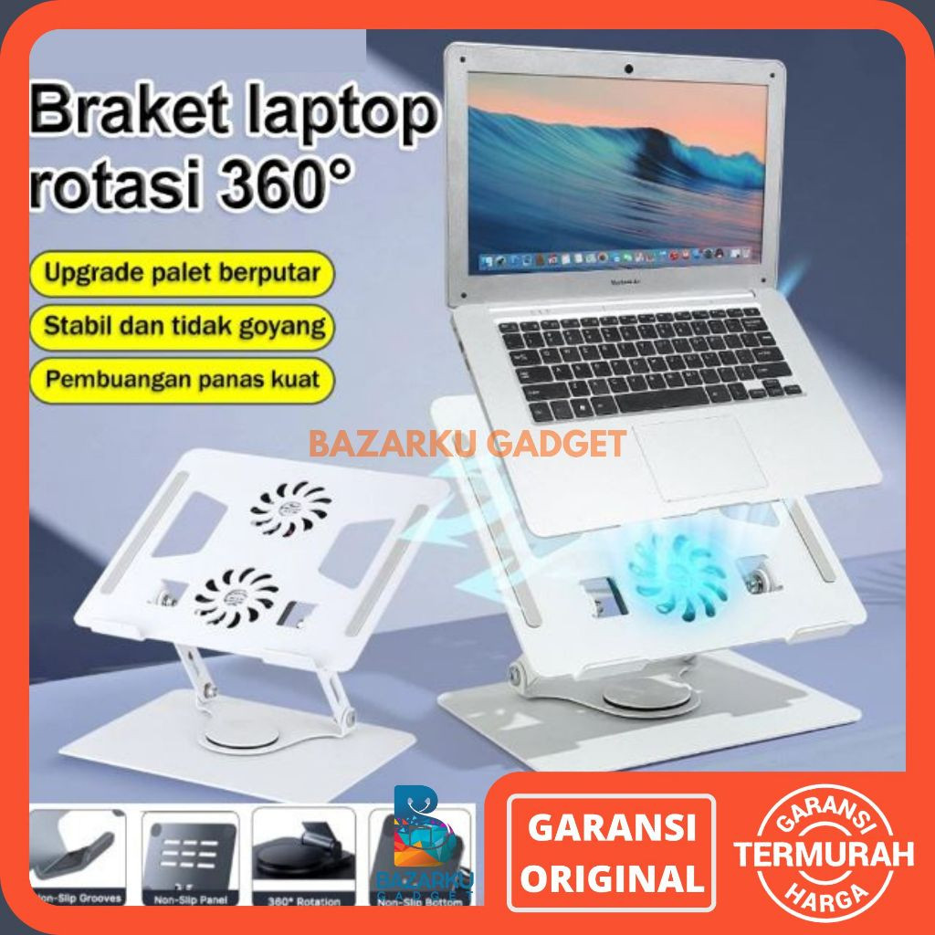 Stand Laptop 360 Stand Laptop Aluminium Stand Holder Laptop Stand Fan Laptop Kipas Laptop Pendingin 
