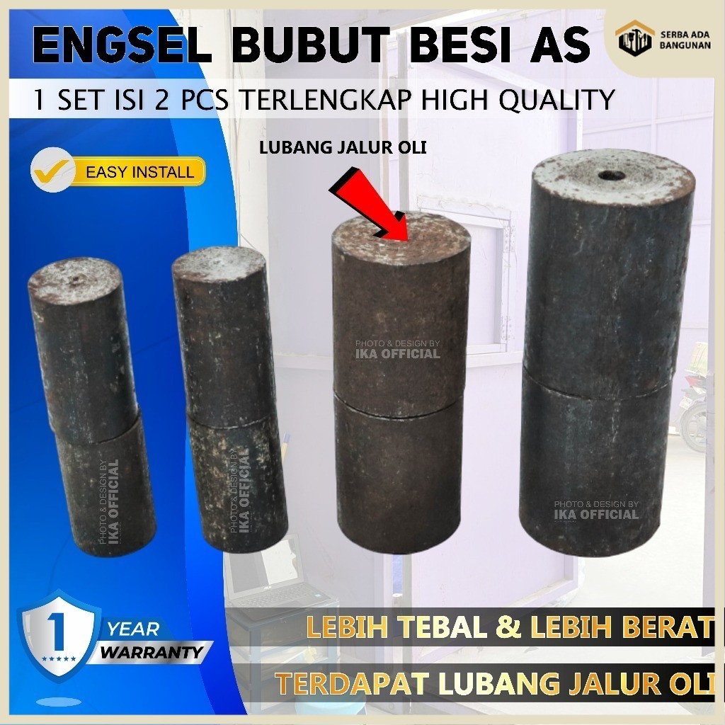 Engsel bubut 7/8 - 1 - 11/2 - 11/4 engsel pintu pagar besi as / engsel bubut besi as ½in besi as eng