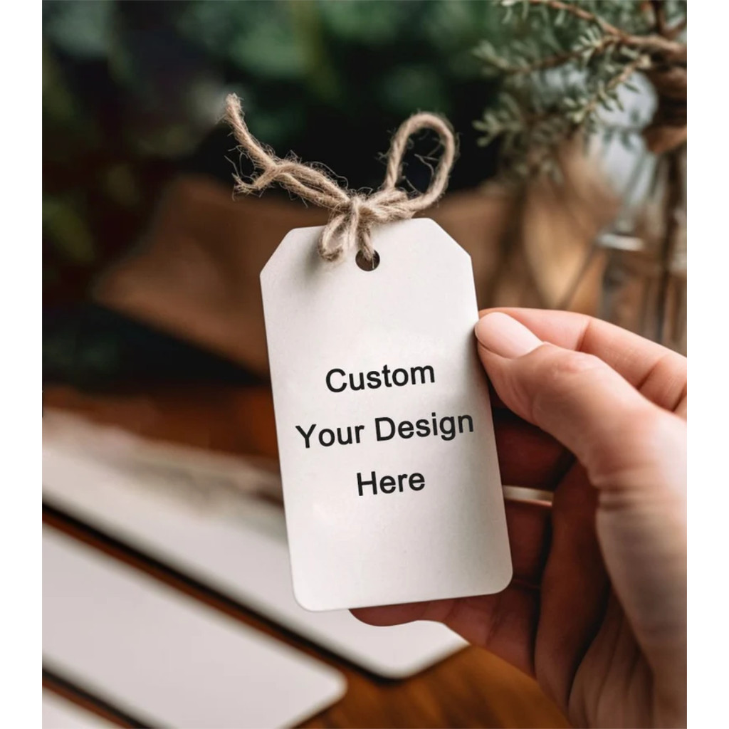 

50-200pcs Custom Printed Hang Tags Labels for Cloth/Business/Wedding,Personalized Paper Hang Tag Label with Strings