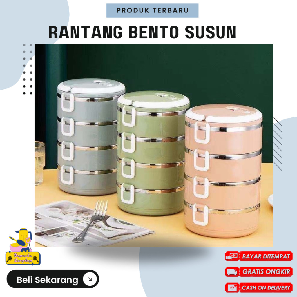 firachoice Dapurku Lengkap -Kotak Makan Rantang Makan Siang Stainless Susun Bento Besar Rantang Maka