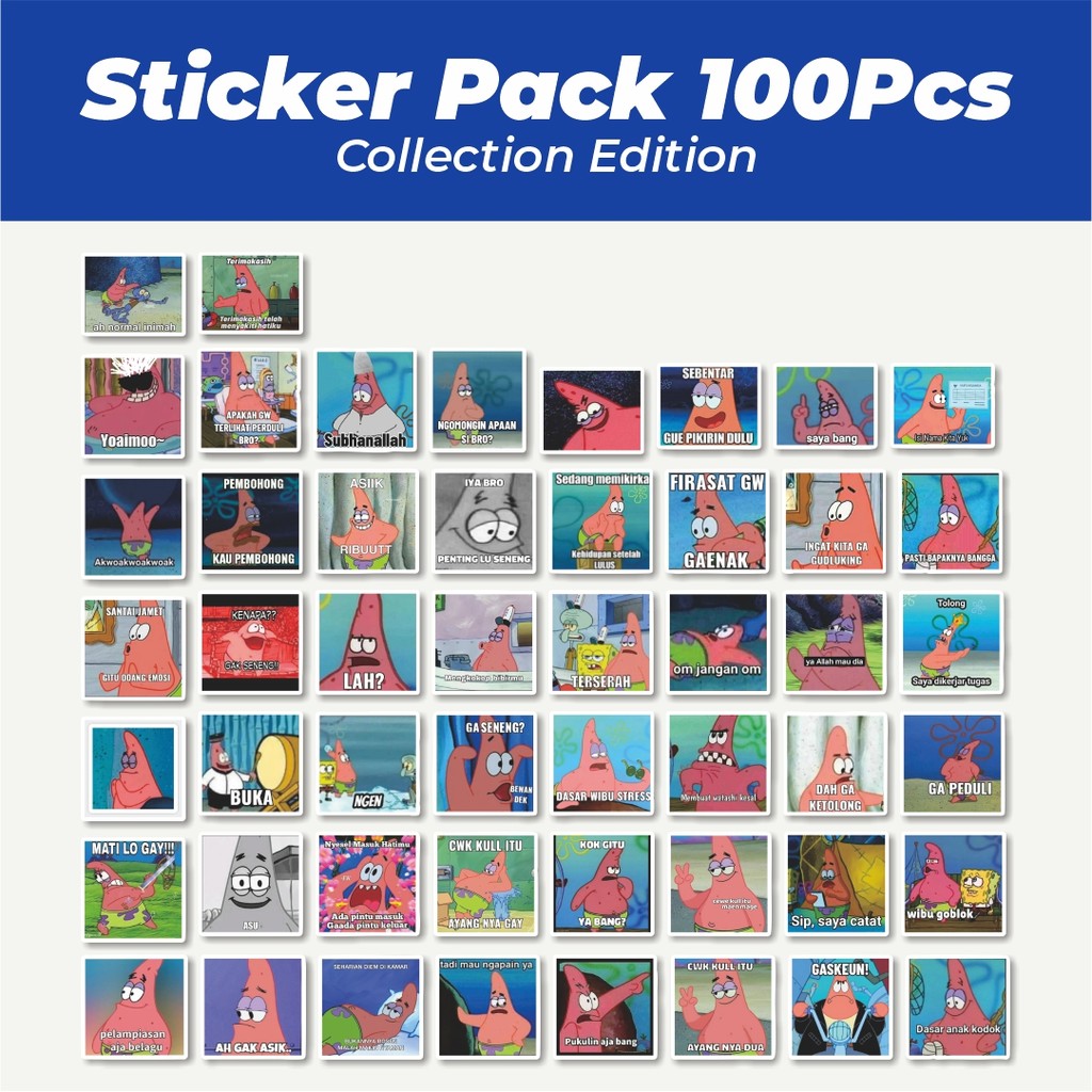 

Hot Stiker Patrick Meme V4 Lucu Anti Air Stikers Berperekat Waterproof Sticker Decal Buat Motor Helm Buku Journal Koper Casing HP Laptop Botol Minum