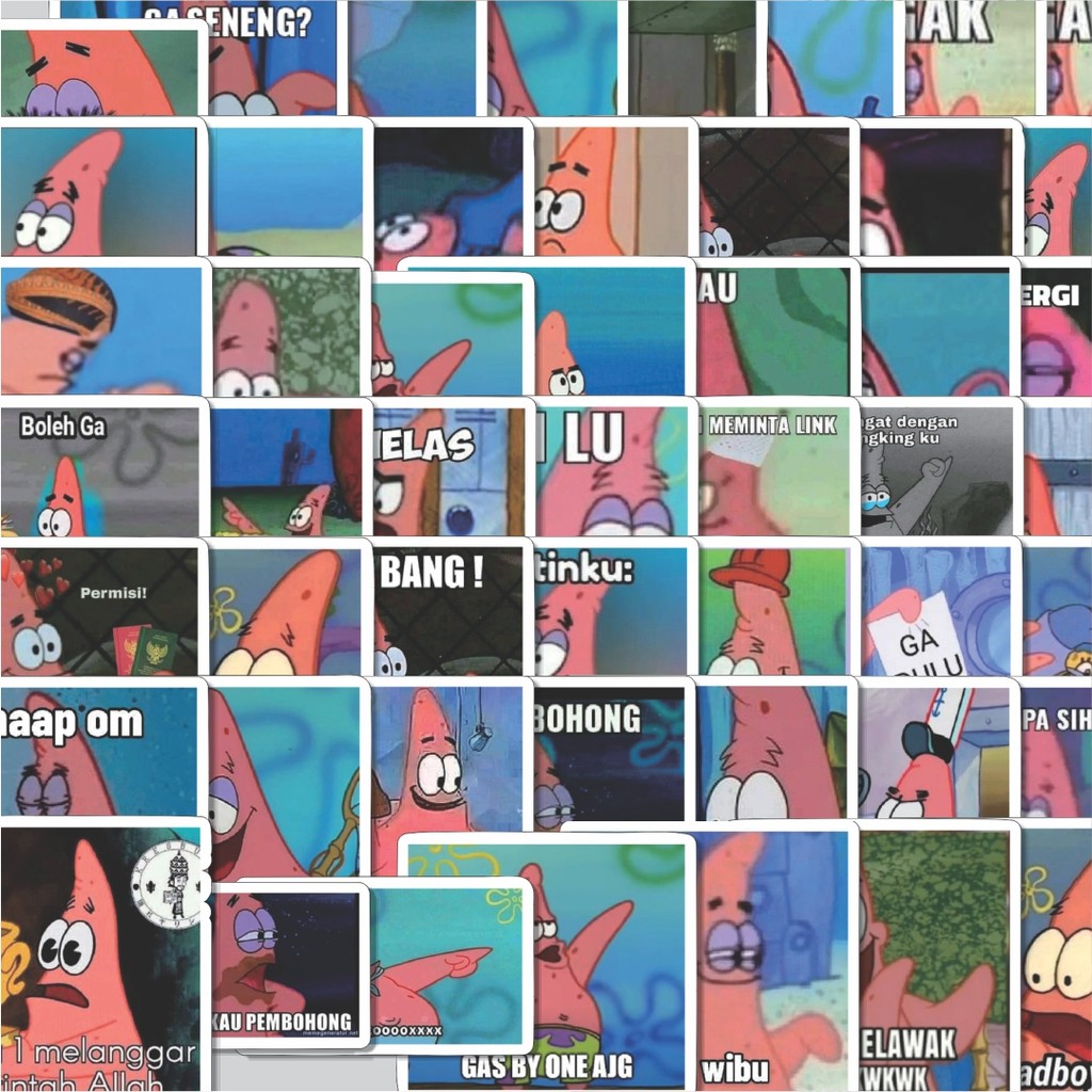 

Stiker Cutting Pack Stiker Patrick Meme V2 Isi 100Pcs Series Aesthetic Lucu Keren Untuk Koper Bahan Vynil