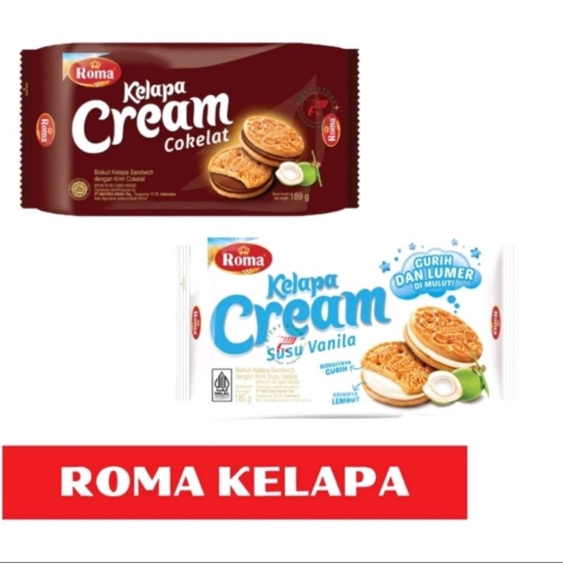 

kelapa cream coklat vanila roma biskuit - AMY