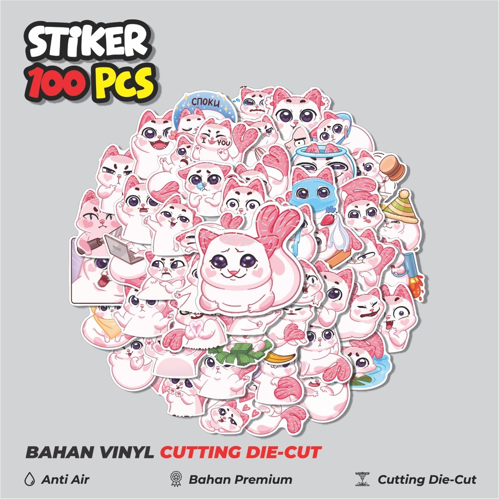 

Terbaru! 50 pcs Stiker Kucing Lucu MEOWNYAM Dekorasi Lucu Kreatif untuk Notebook, Skateboard, HP