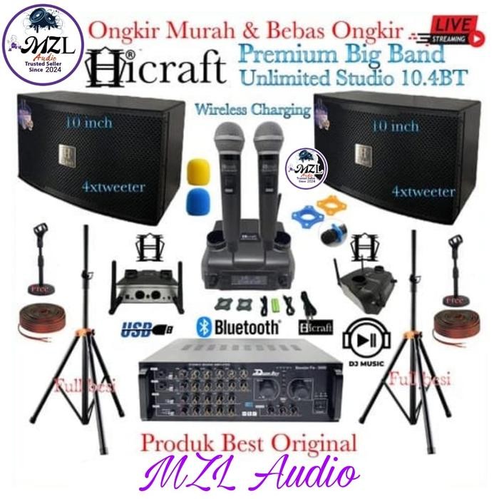 Paket sound Big Band Hicraft Unlimited studio 10.4Bt Speaker 10 inch