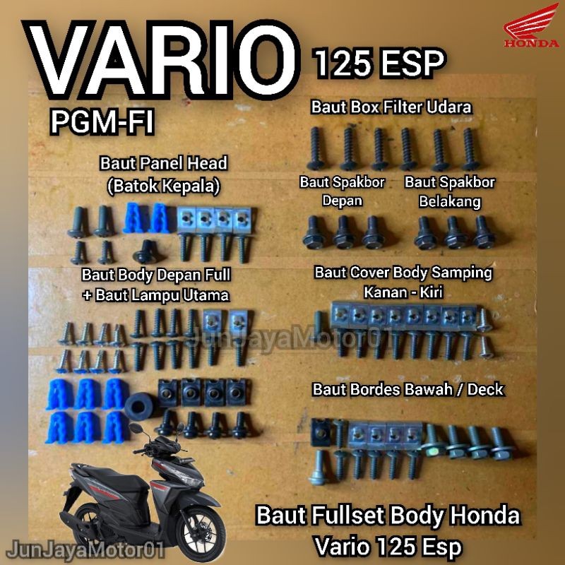COD / Promo / original / Baut Lengkap Full Set Body Honda Vario 125 Fi Esp / Baut Lengkap Fullset Bo