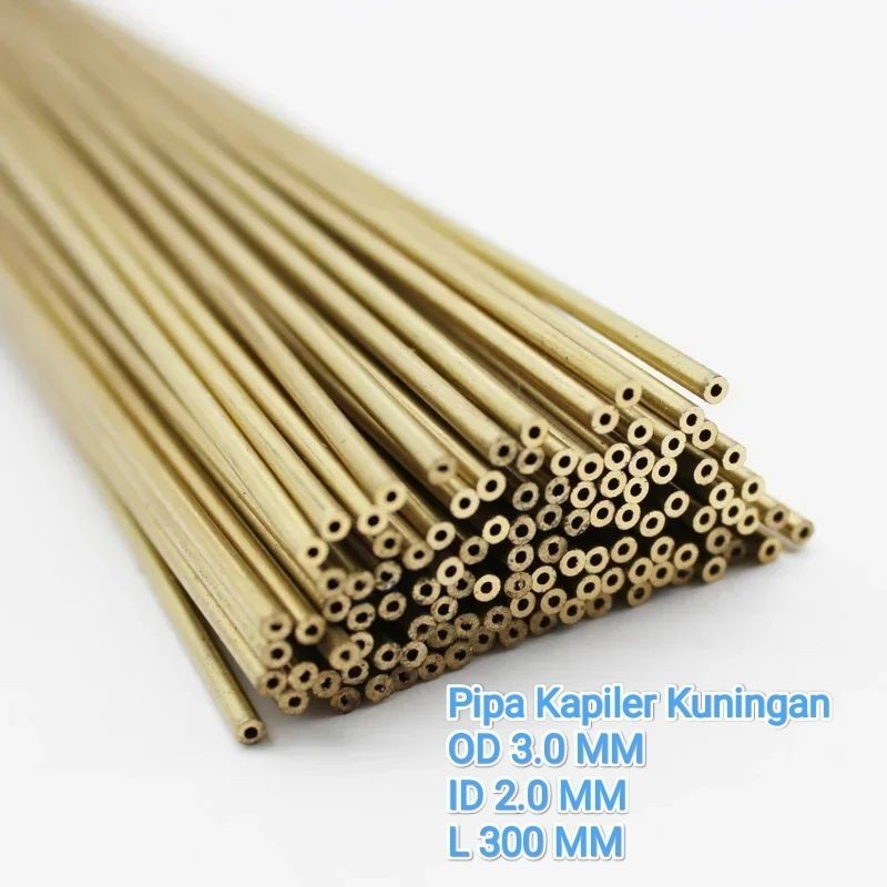 Pipa Kapiler Kuningan / Capillary Tube Brass / Pipa Kuningan OD 3.0 mm x ID 2.0 mm L 250mm