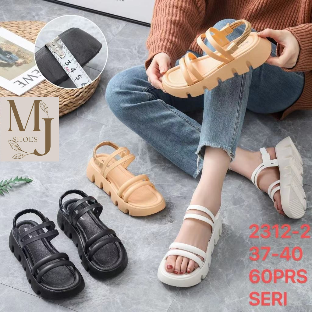 Sandal GLADIATOR Tali Kerut Jelly Fashion Import sandal gunung wanita kekinian MJ-2312-2