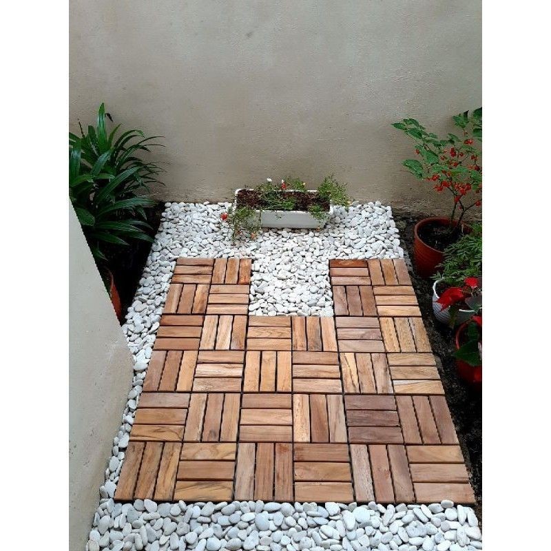 PARQUET LANTAI KAYU JATI // UBIN KAYU JATI PAKET 25PCS