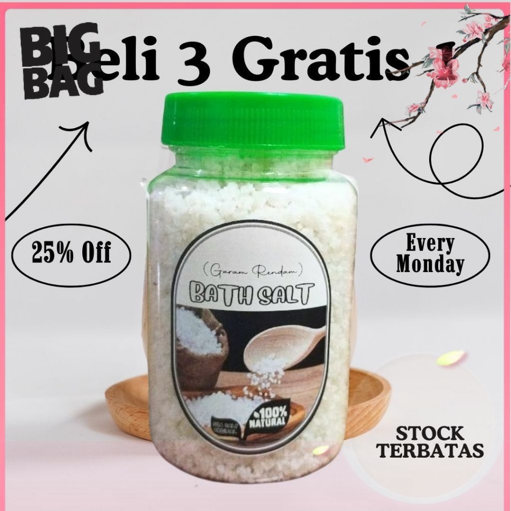 

[BigBag] PREMIUM SEA SALT SPA BATH SALT 250gr - Natural sea salt | garam mandi aromatherapy | therapeutic Relaxing | GARAM MANDI