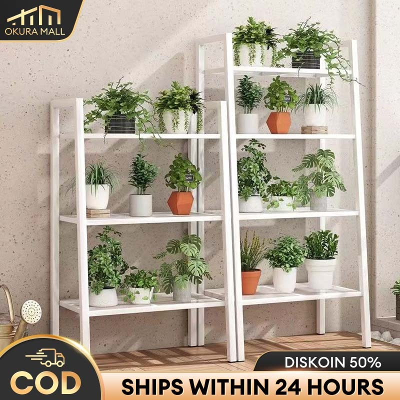 Rak bunga besi Rak Besi 4/5 Tingkat Rak susun Rak Bunga Rak Display  Rak Penyimpanan Balkon Besi Jar