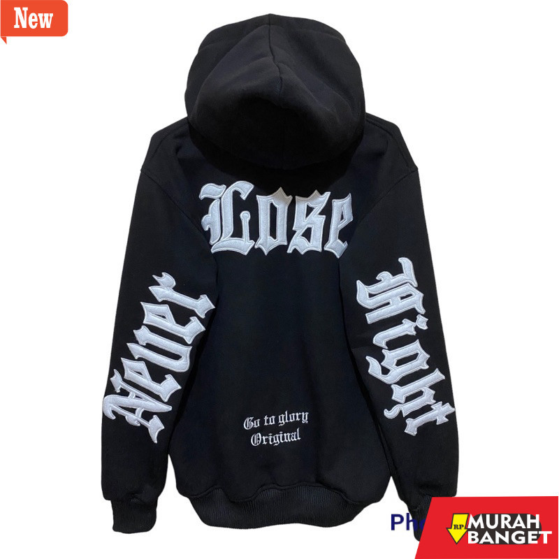 hoodie pria recomended shopee Sweater Hoodie Sherpa Bordir Timbul Tulisan Metal Dibelakang Jaket Hod