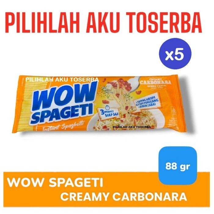 

WOW SPAGETI Creamy CARBONARA - Instant Spaghetti ( HARGA 5 PCS )