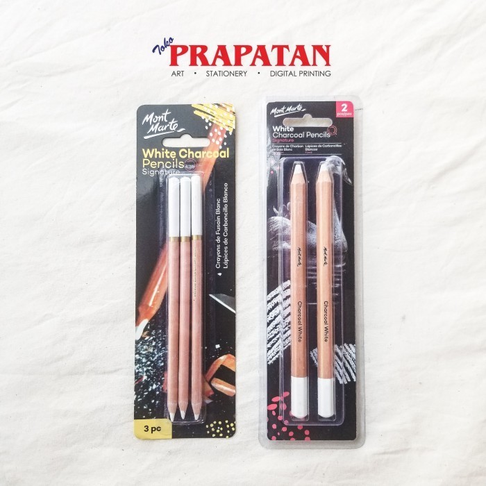 

Mont Marte White Charcoal Pencils set / Pensil Arang Putih set - 2 pcs V02