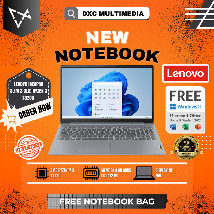 LAPTOP LENOVO IDEAPAD SLIM 3 14 (3MID) RYZEN 3 7320U